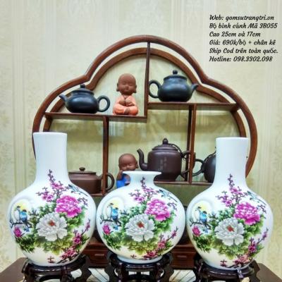 Bộ bình cảnh Hoa mẫu đơn